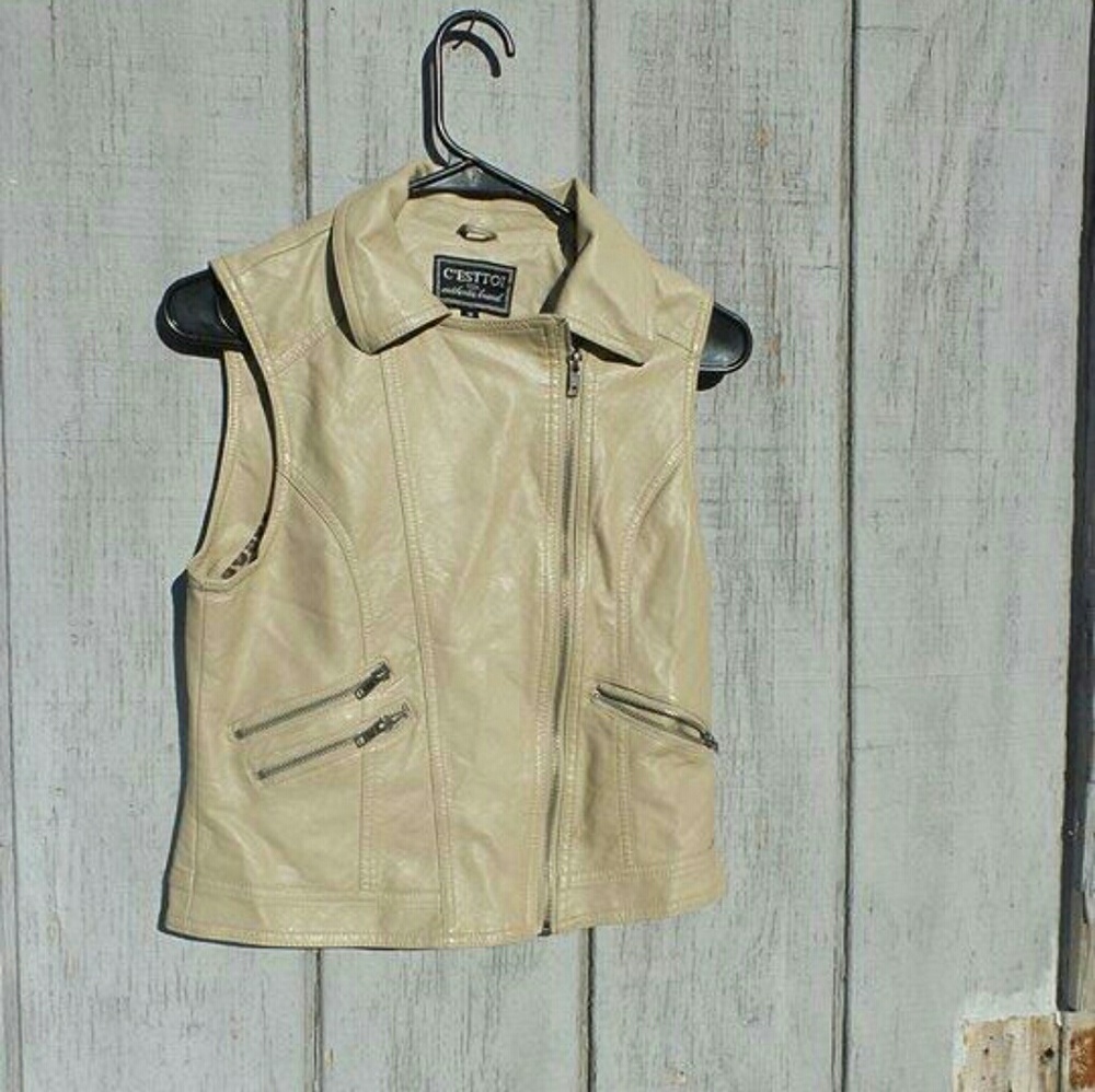 Faux leather vest