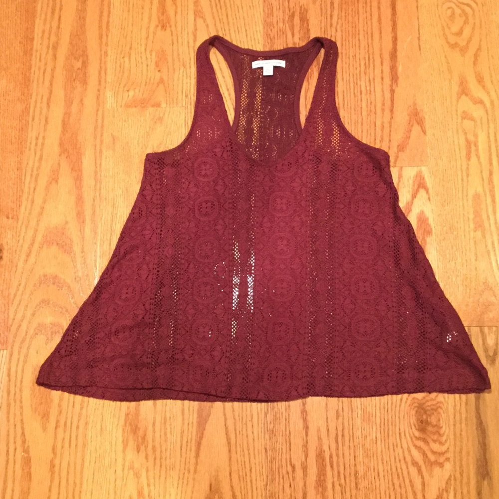 American Eagle Maroon Lace Top