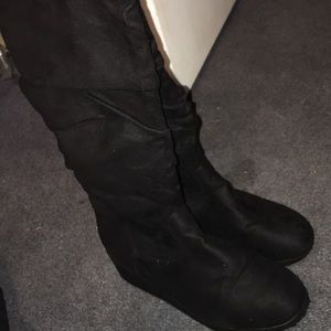Girl's Tall Black Suede Boots