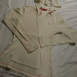 PUMA hooded thermal cream and pink