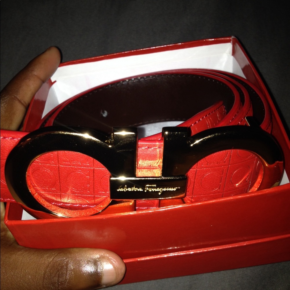 Red Ferragamo Belt