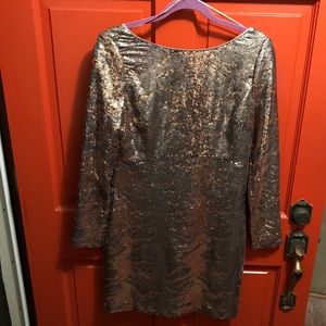 Size 12 Jessica Simpson Long Sleeve Sequin Dress