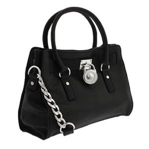 Michael Kors Black Hamilton Satchel Shoulder Bag