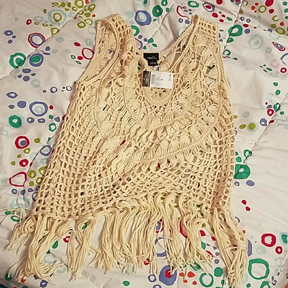 Rue21 Crochet Light Beige Top