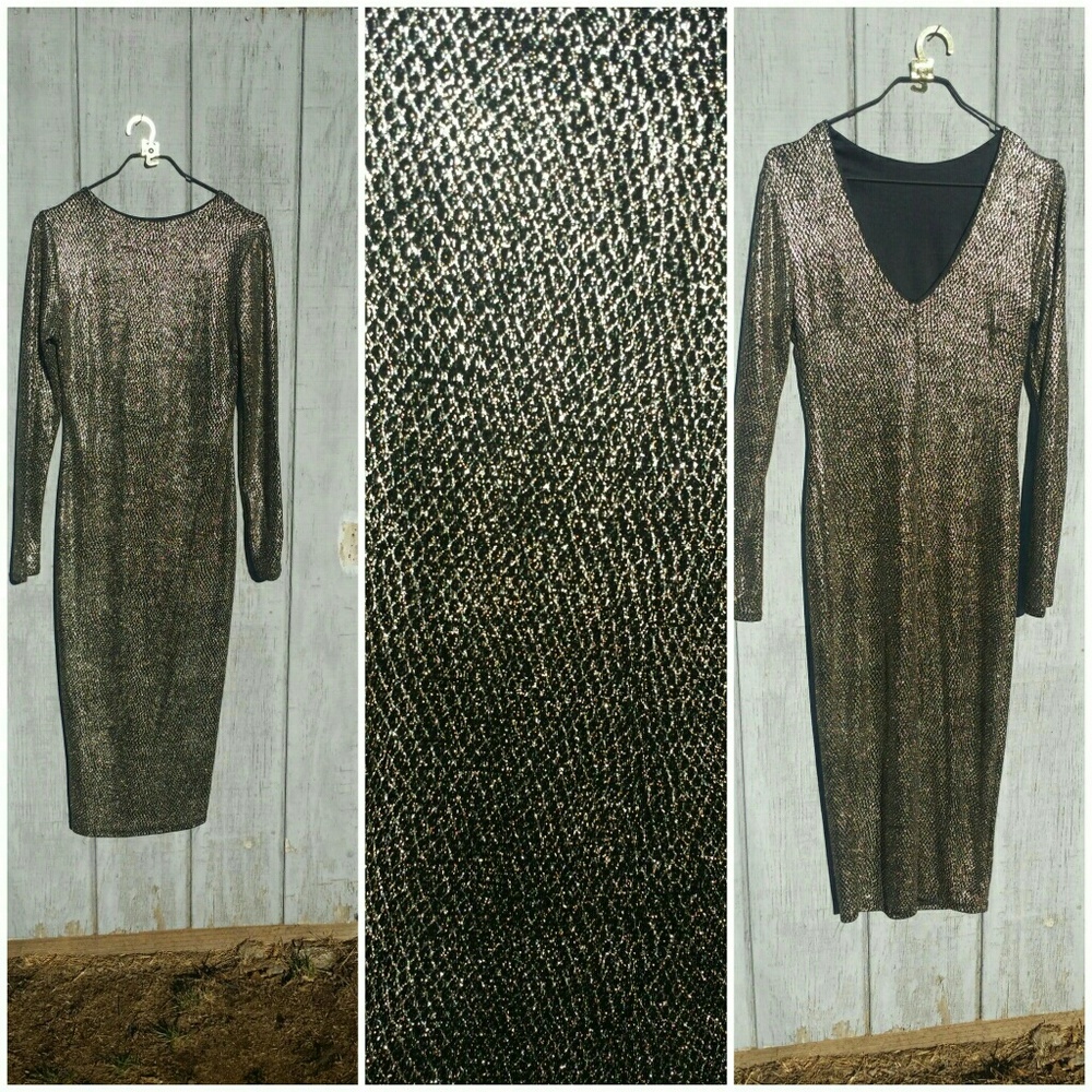 NWOT Golden scaly dress