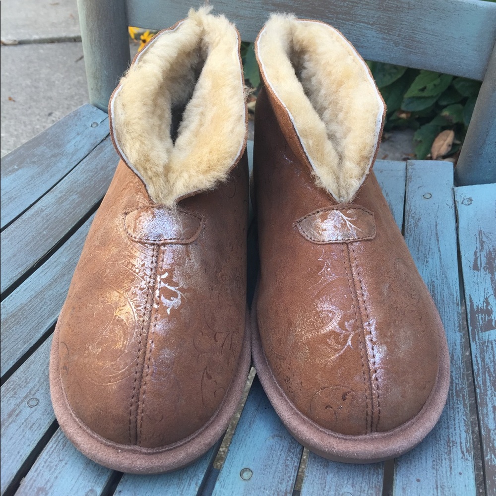 Women's Zealand 'Ugg' Fur Lined Tan Booties Size 7