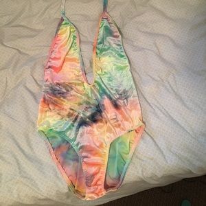 rave with mi gente tie dye velvet bodysuit