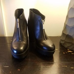 KG by Kurt Geiger Black Leather Ankle Boots NEW