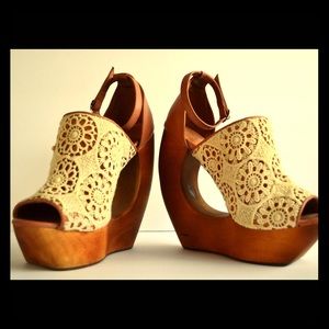 Jeffrey Campbell Rockin Lace Platform Wedges