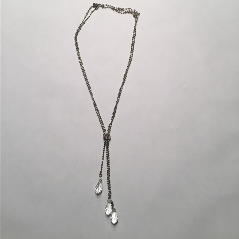 Silver and crystal necklace