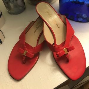 Salvatore Ferragamo  Red slippers 38 1/2. REDUCED!