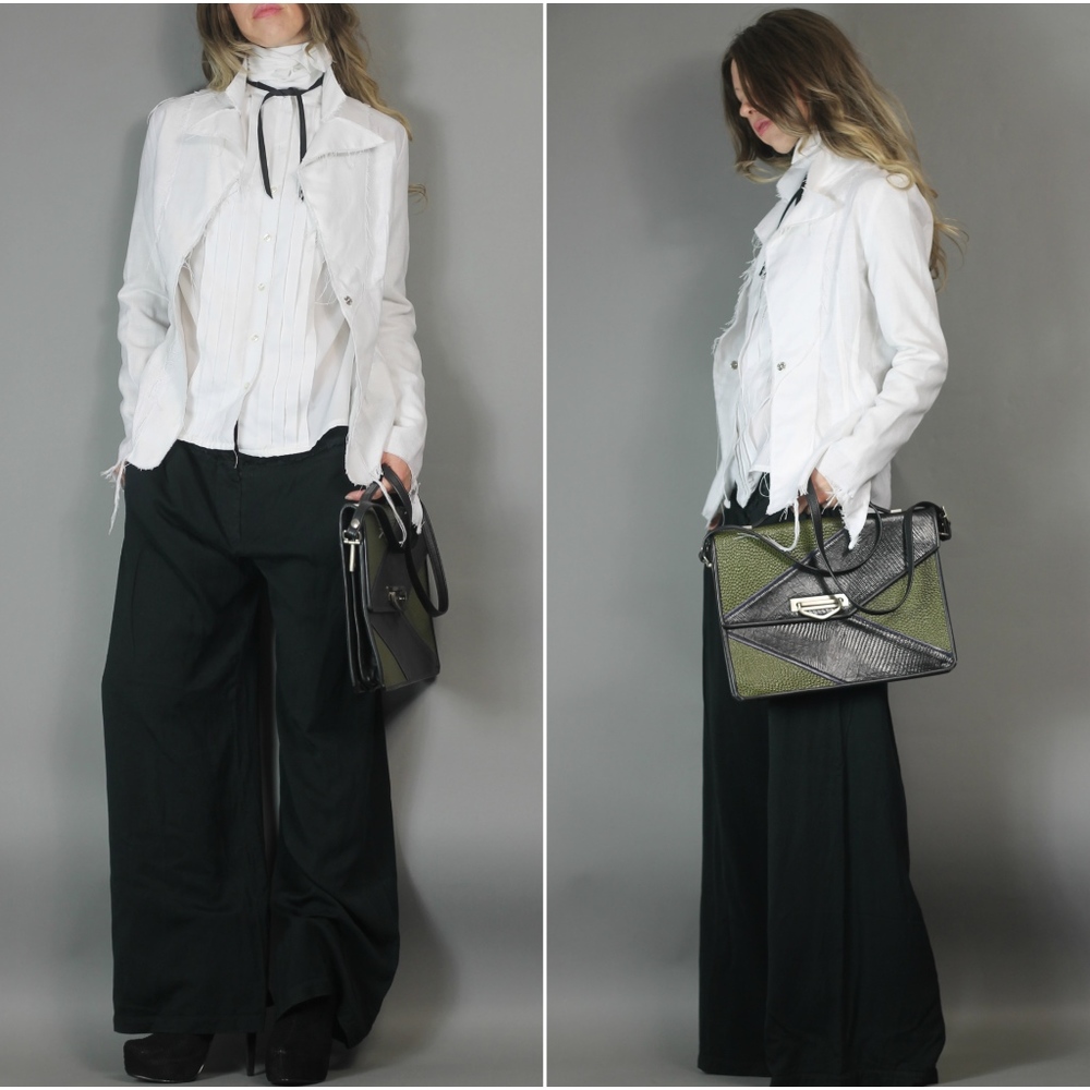 ❌SOLD ❌ White Deconstructed Edgy Raw Jacket - Picture 5 of 5