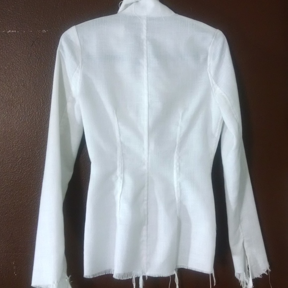 ❌SOLD ❌ White Deconstructed Edgy Raw Jacket - Picture 3 of 5