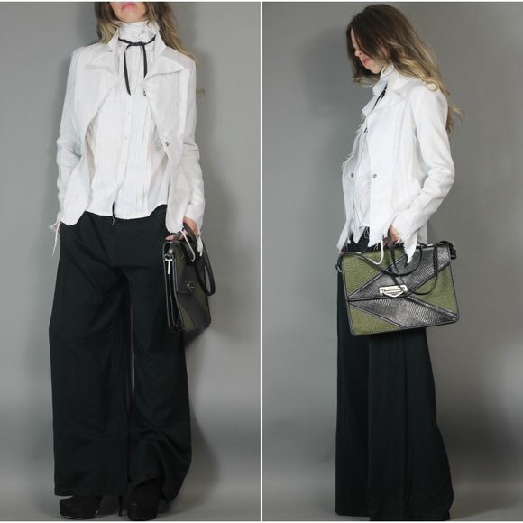 ❌SOLD ❌ White Deconstructed Edgy Raw Jacket - Picture 5 of 5