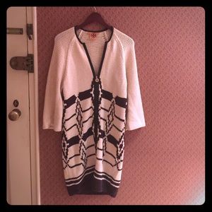 Gorgeous long zip sweater Navajo print Tory burch
