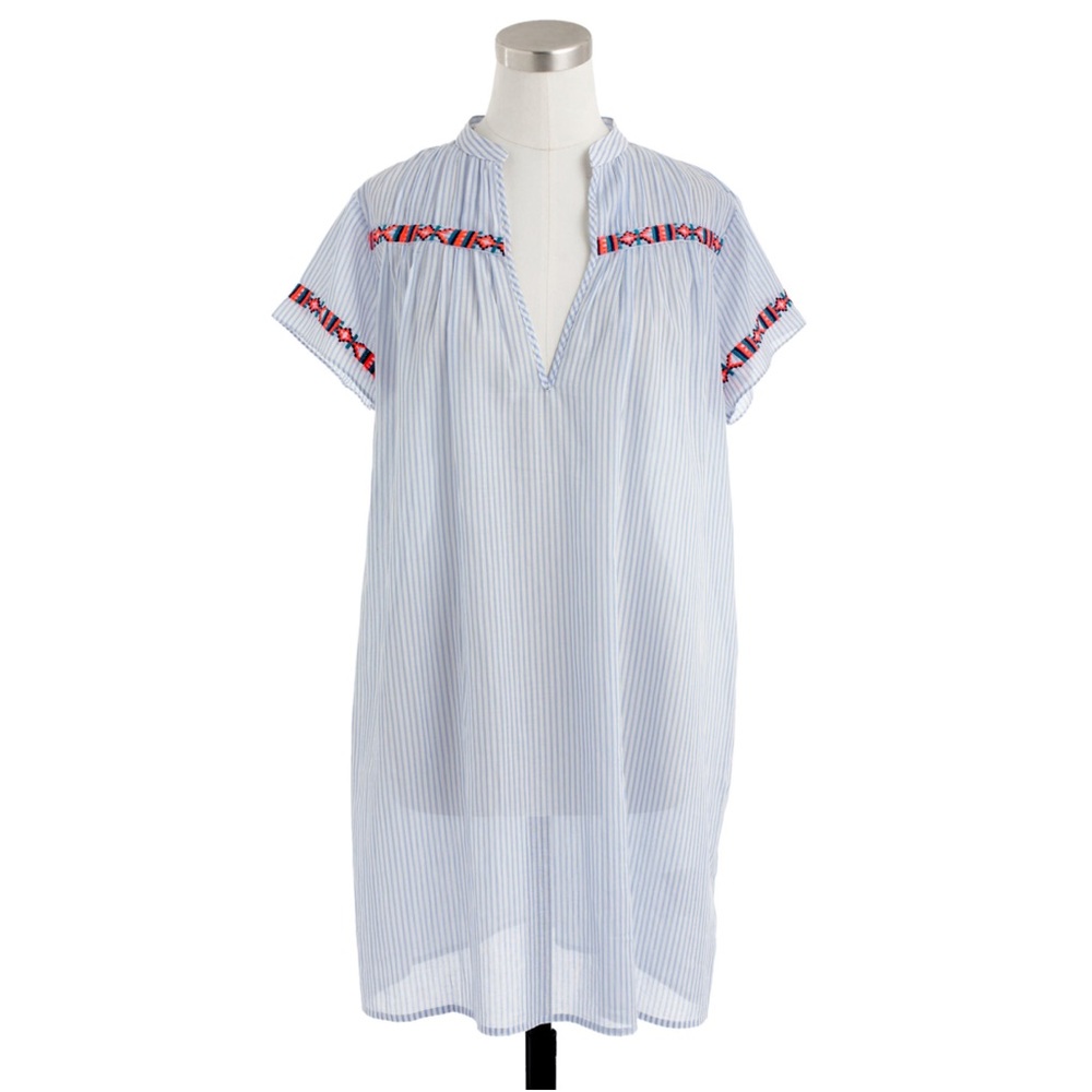 J.crew contrasts embroidered stripped tunic - Picture 5 of 7