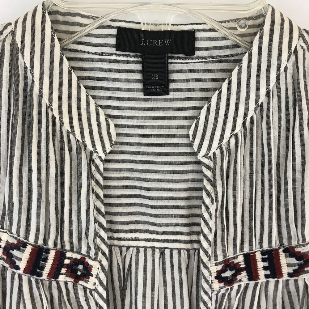 J.crew contrasts embroidered stripped tunic - Picture 3 of 7