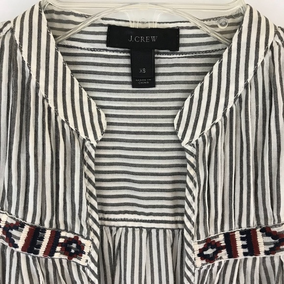J.crew contrasts embroidered stripped tunic - Picture 3 of 7