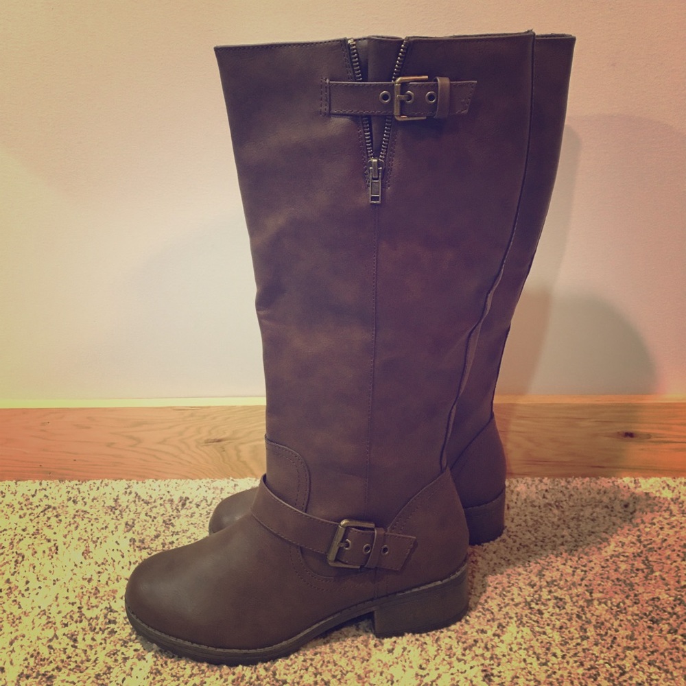Brown Riding Boots - Wide Calf