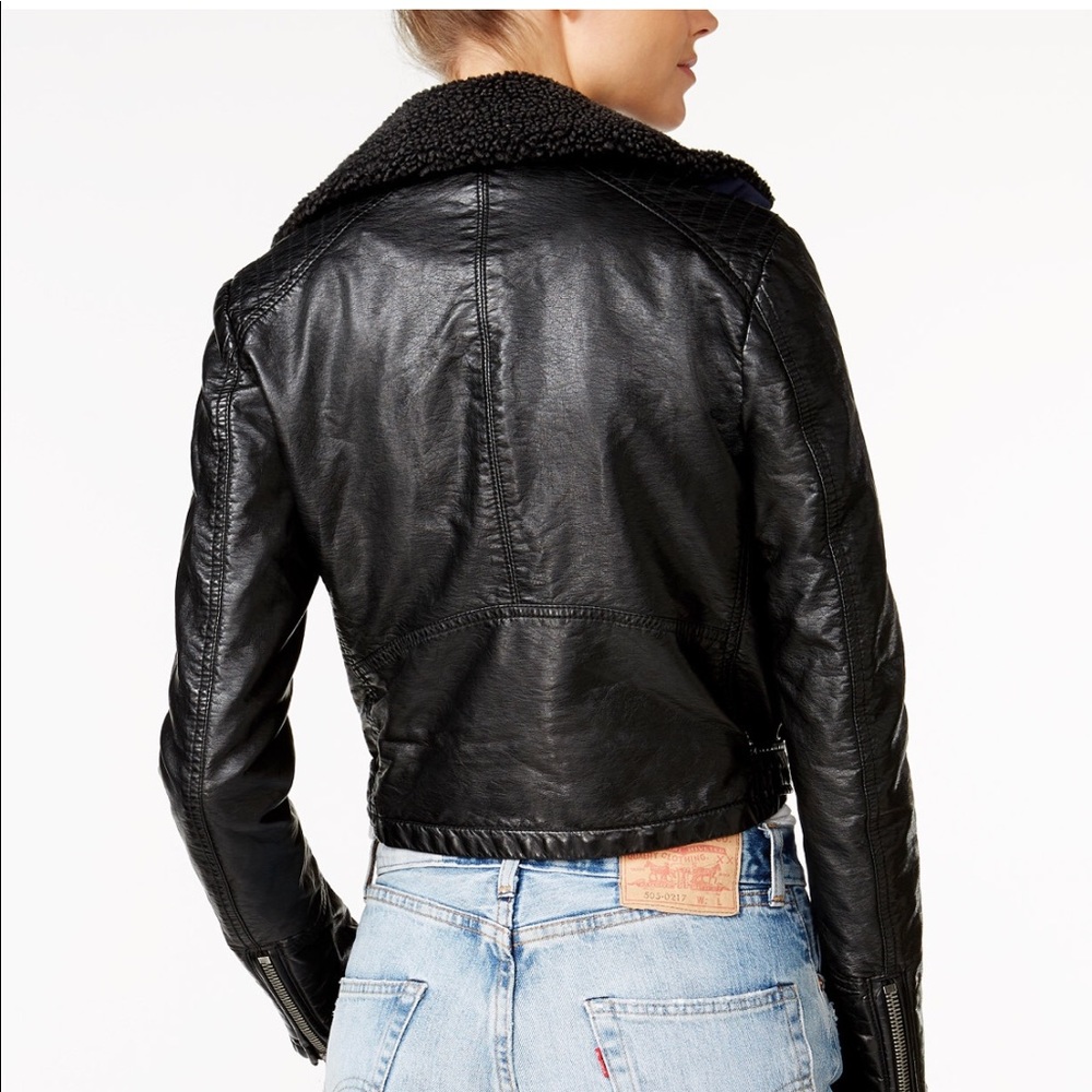 Free People Vegan Leather Jacket Authentic NWT - Picture 5 of 8