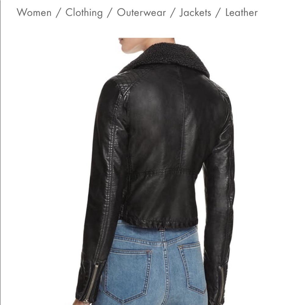 Free People Vegan Leather Jacket Authentic NWT - Picture 7 of 8