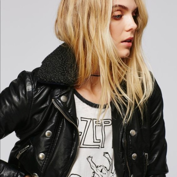 Free People Vegan Leather Jacket Authentic NWT - Picture 2 of 8