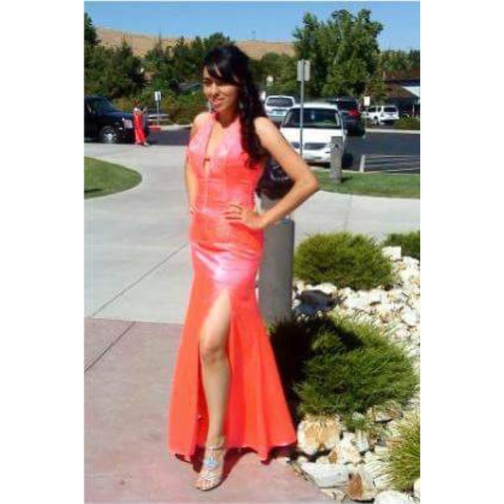 Hot pink mermaid prom dress