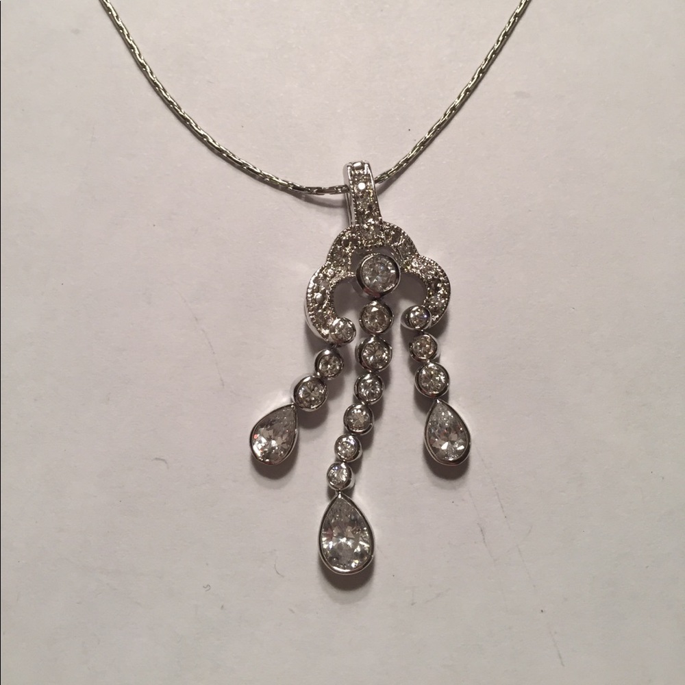 Genuine cubic zirconia necklace