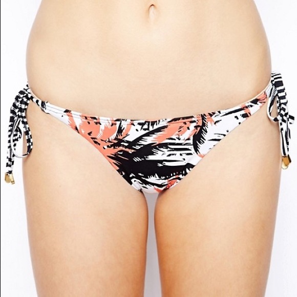 🆕 Sunseeker Retro Palm Side Tie Bikini Bottoms - Picture 2 of 5