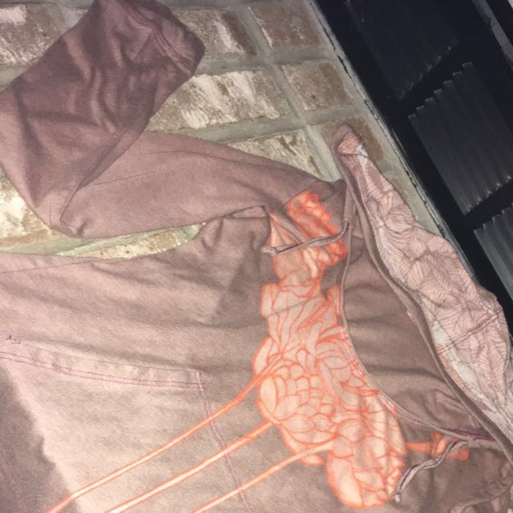 Free People Light Brown L/S Top with Hood Sz XS