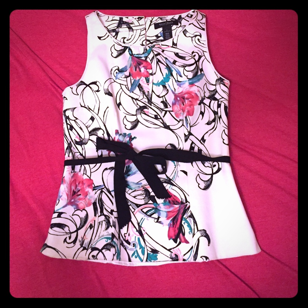 WHBM sleeveless top with ribbon detail