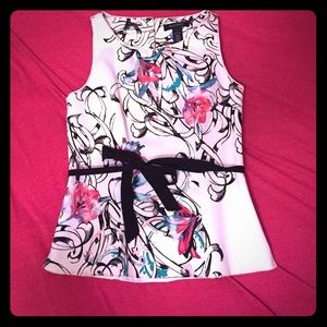 WHBM sleeveless top with ribbon detail