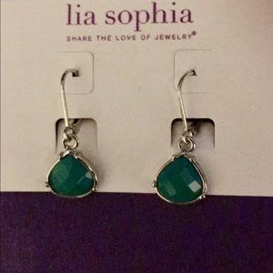 ~Lia Sophia Green Drop Earrings! NEW!