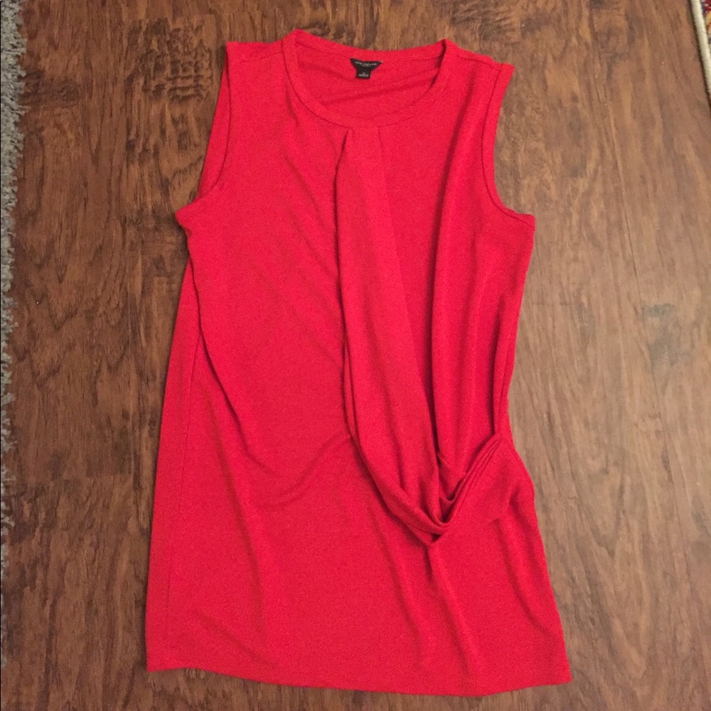 Ann Taylor Red sleeveless top, size small
