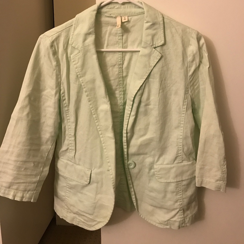 Mint Green Cropped Blazer