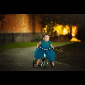 2T Turquoise Tulle Couture Dress