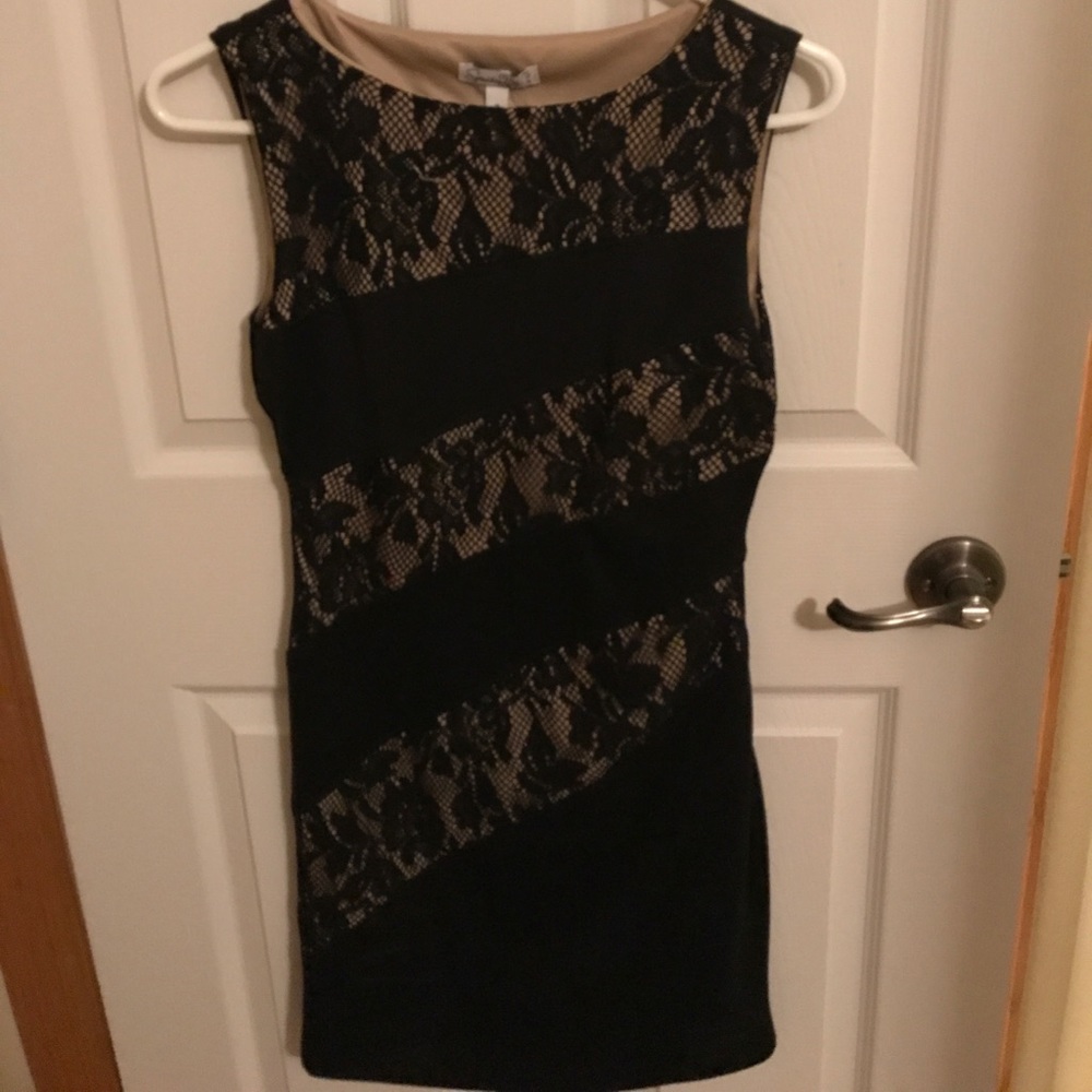 Black tan lace dress