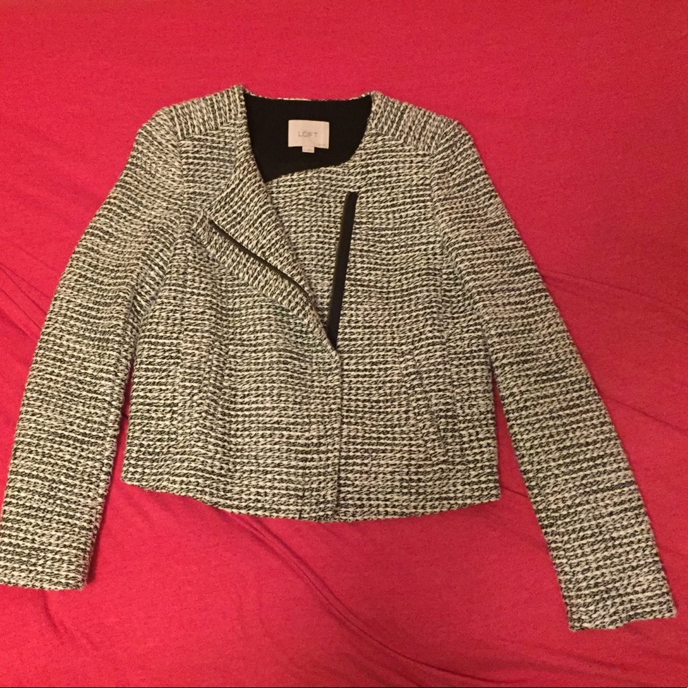 Loft moto tweed jacket