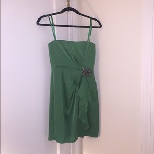*BCBG* emerald green silk dress
