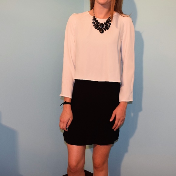 NWT - MANGO SUIT COLLECTION B&W Layered Mini Dress - Picture 6 of 6