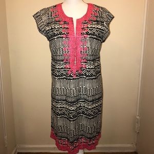 (Calypso St. Barth) Black & White Printed Tunic