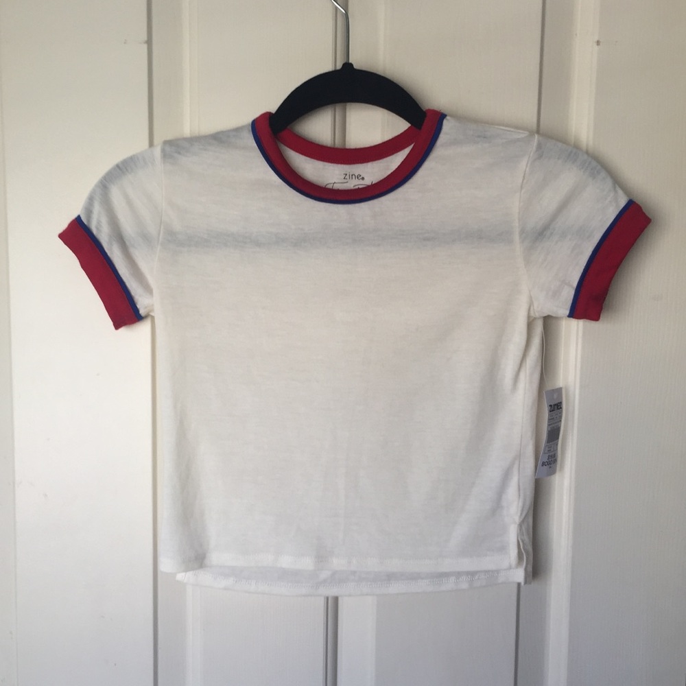 White Zine crop top, NWT!