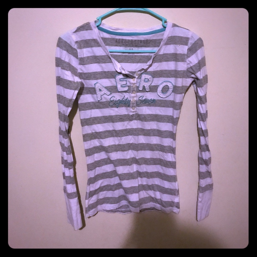 Aeropostale long sleeved striped t shirt