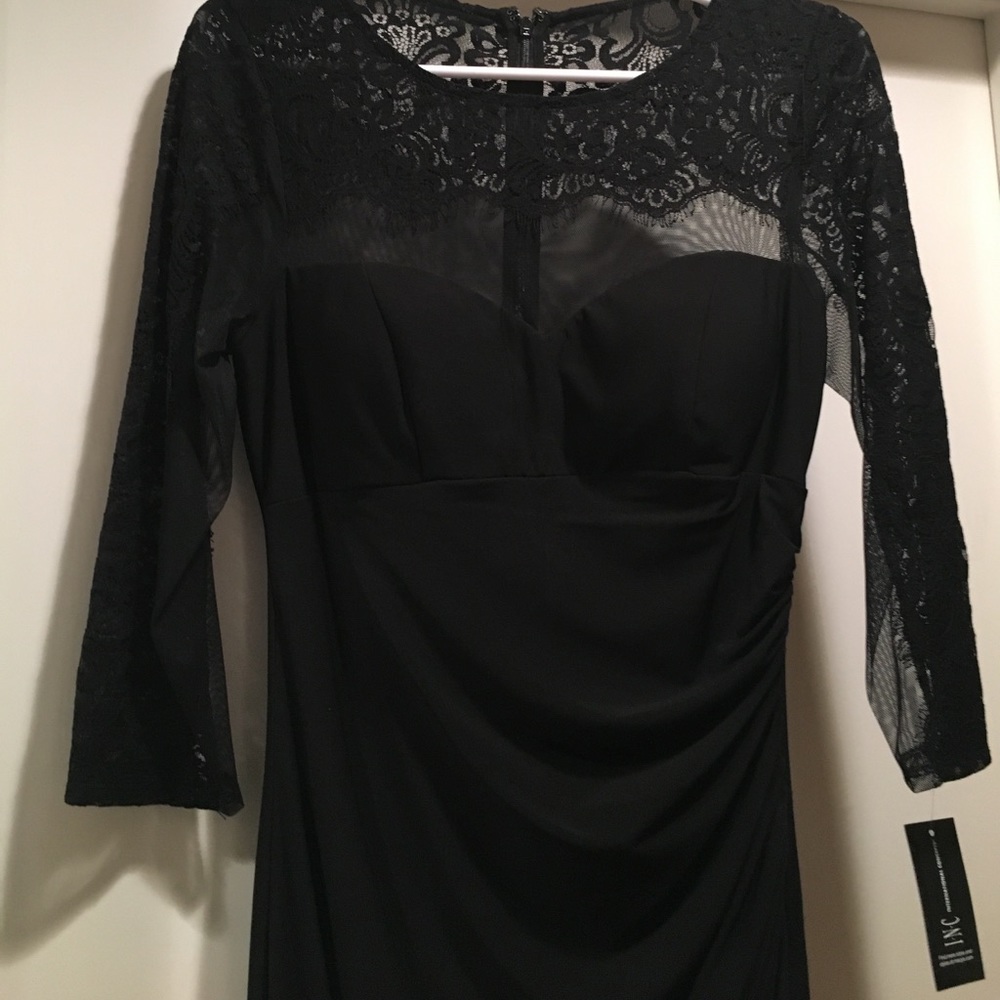 Black lace cocktail dress