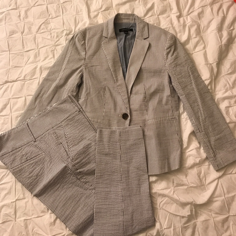 Ann Taylor Seersucker Work Suit