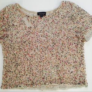 TOPSHOP Multi-Color Sequin Crop Top TOPSHOP Multi-Color Sequin Crop Top