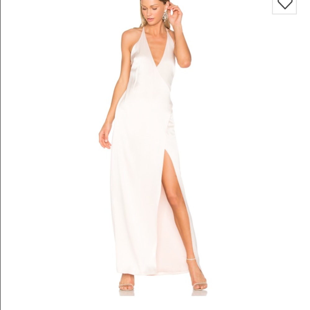 Halston satin wrap dress