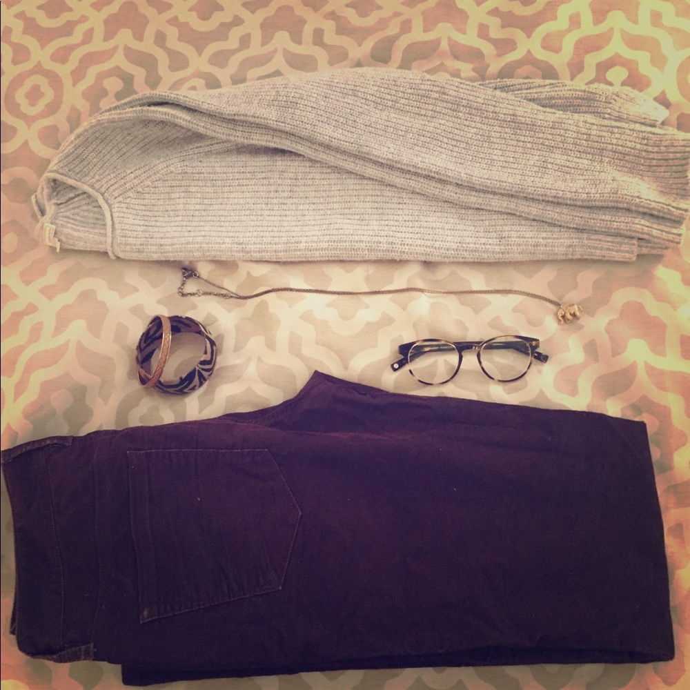 LOFT Eggplant bootcut cords