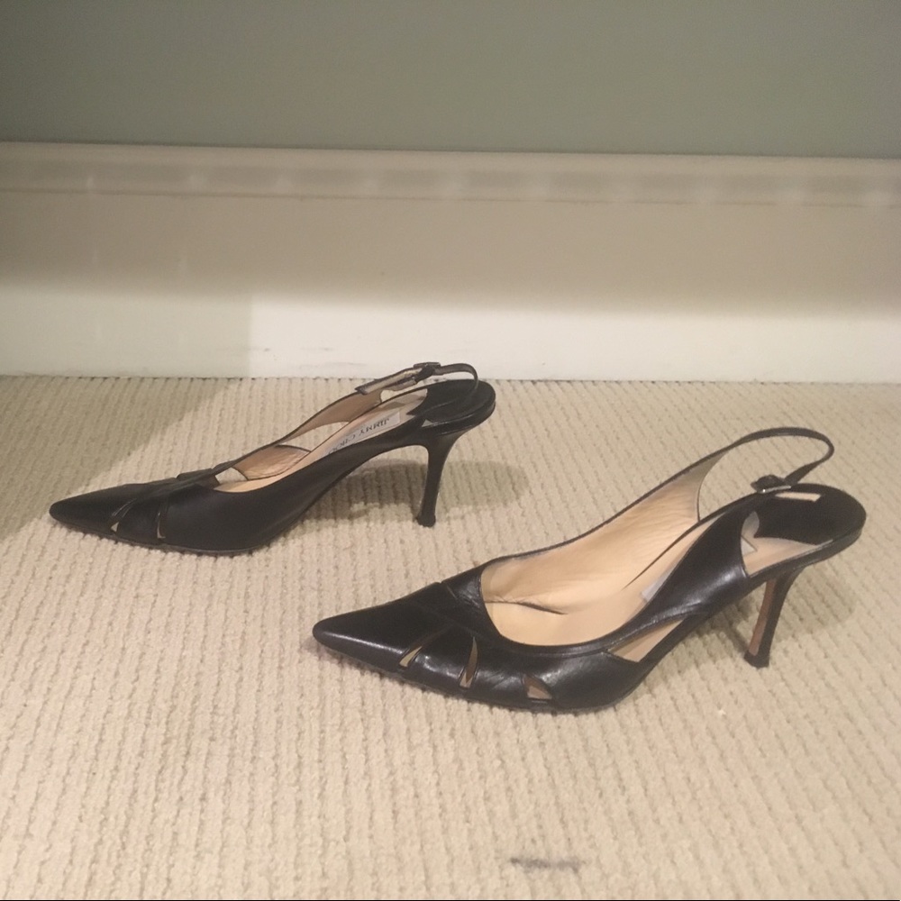 Jimmy choo pointy toed sling backs