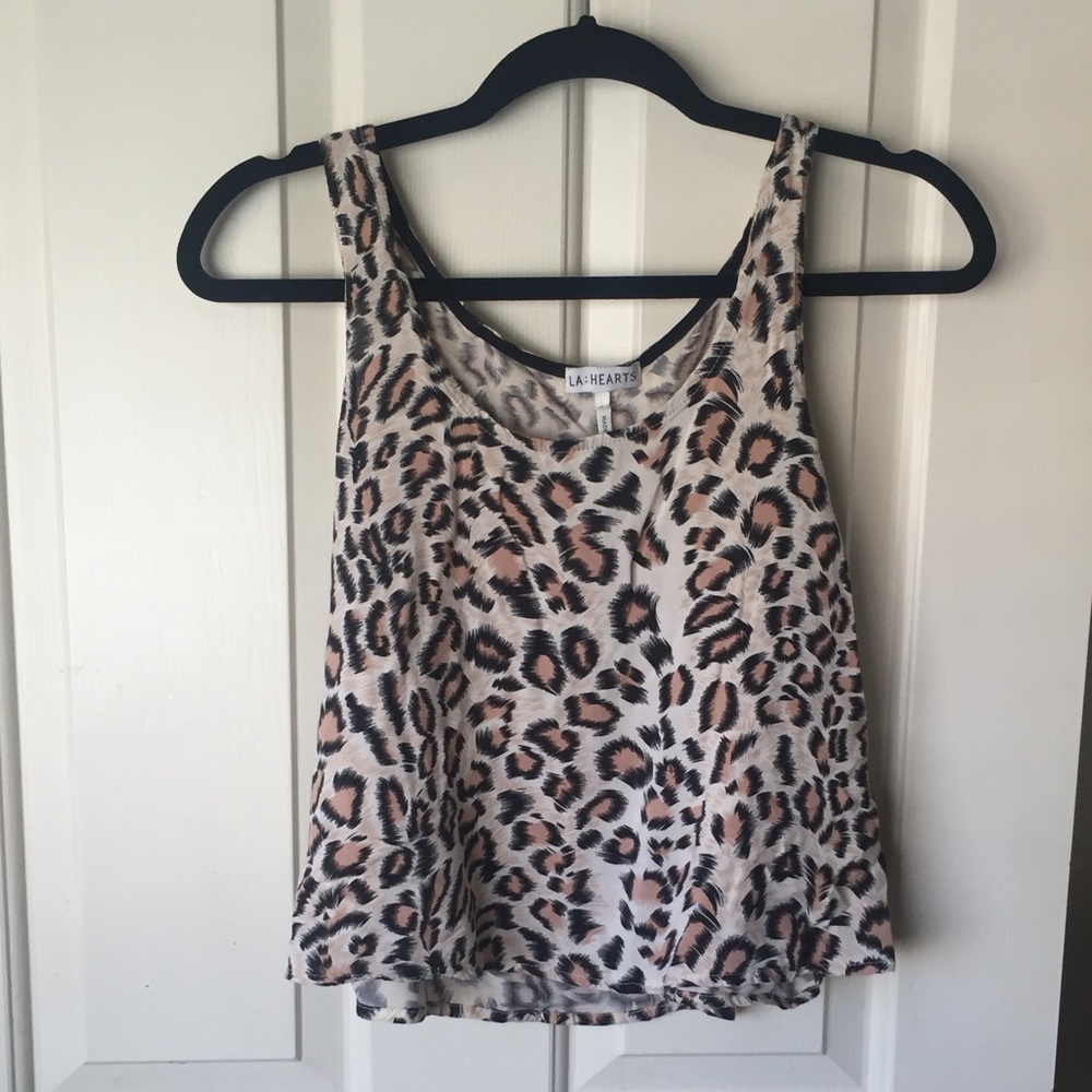 LA Hearts cheetah print cut out blouse.
